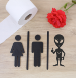WC Türschild Set 2-teilig Alien Mann Frau – Bild 5