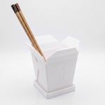 Chinesische Takeout Box Größe M mit Löchern und Untersetzer – Bild 4