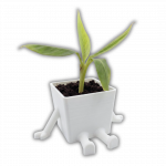 Pflanzentopf mit Beinen und Armen Weiß