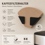 Kaffeefilter Halter Wandhalter Kaffeefilterhalter ohne Bohren selbstklebend inkl. Klebestreifen für Größe 1x4 Küche Aufbewahrung – Bild 4